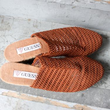 1990's Mesh Platform Sandals in Rust by Guess in Women's Size 9 