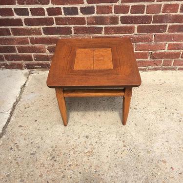 Small Lane side / lamp table with burl wood inlay, 3 available