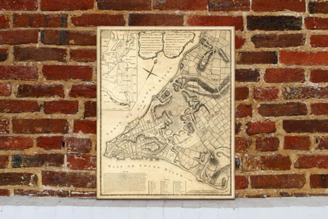 1775 New York Vintage Map Canvas Print 