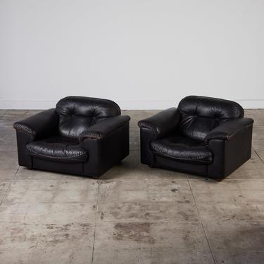 Pair of De Sede "DS-101" Leather Lounge Chairs