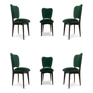 Italian Dining Chairs in the Style of Ico Parisi Set of Six Mid Century