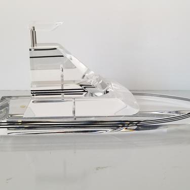 1980s Lucite Yacht Sculpture. 
