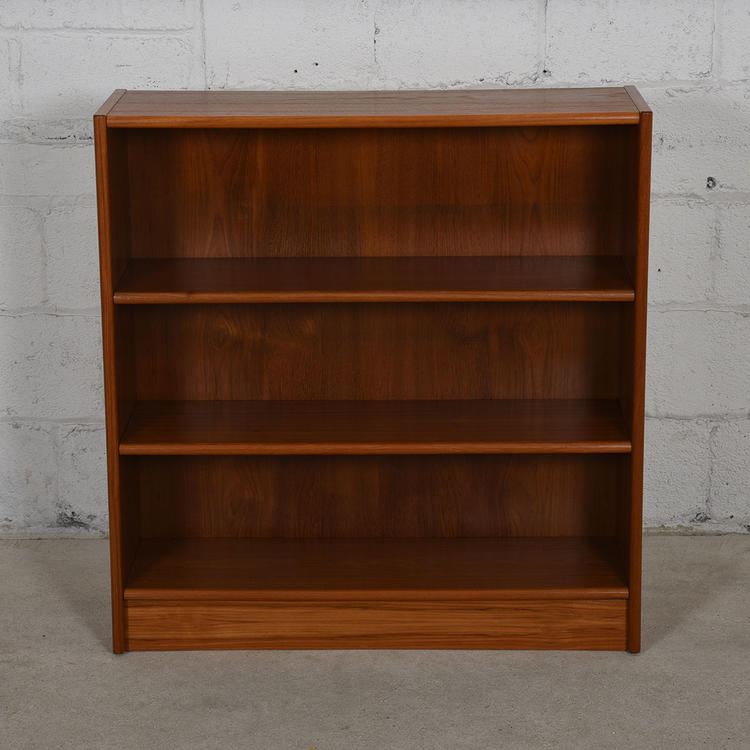 Compact Teak Bookcase with Adjustable Shelves