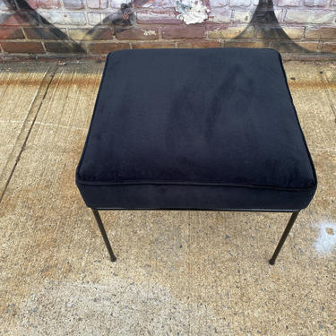 Mid century paul Mccobb style stool 20&amp;quot; x 20&amp;quot; vintage condition beautiful black velvet upholstery bench stool 