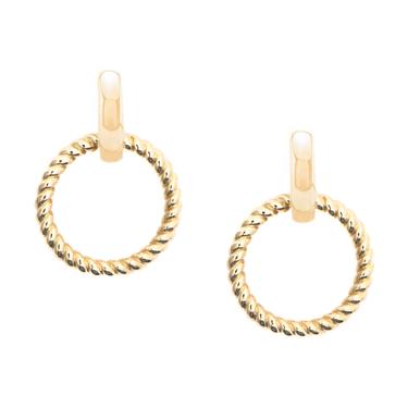 Gold Rope Hoops - 18k Gold Plate