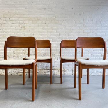 Mid Century Modern Danish Teak Dining Chairs by Henning Kjærnulf for Vejle Stole, Set of 4 