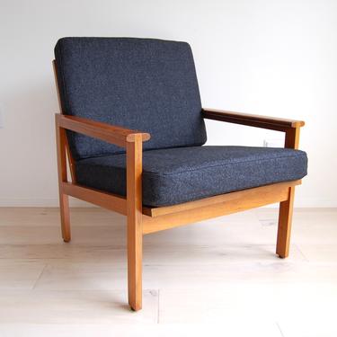 Danish Modern Illum Wikkelso Copella Teak Lounge Chair by N. Eilersen Made in Denmark 