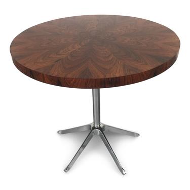 Rosewood and Chrome Incredibly Grained Occasional Table
