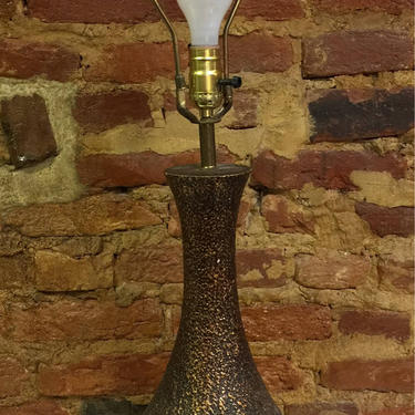 Mid Century gold and brown ceramic table lamp 