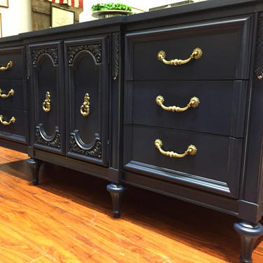 Macy- Long Blue French Provencial Dresser 