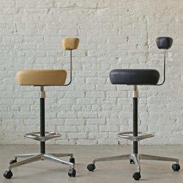 perch drafting stools by George Nelson and Robert Propst for Herman Miller, mcm desk chair 