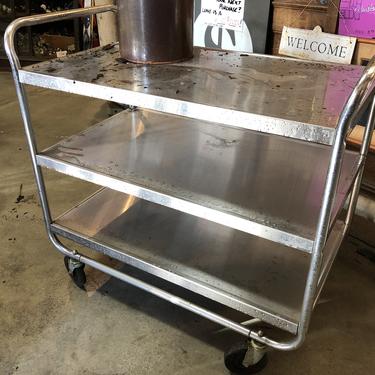 Three tier stainless steel cart  39” x 22” 36.5” tall