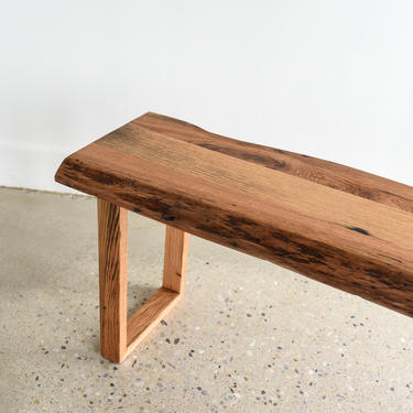 Live Edge Bench made from Reclaimed Wood / Entryway Bench / Rustic Modern Bench 