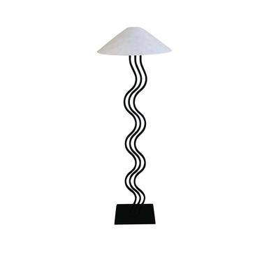 1980s Postmodern Squiggle Floor Lamp Memphis Style Wave by Alsy 