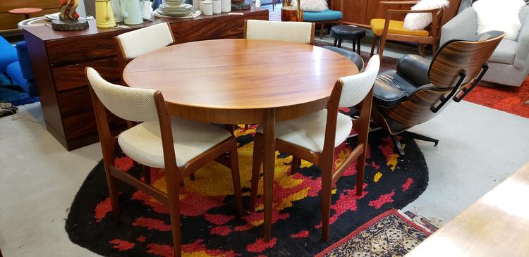 Danish Modern Dining Table and 6 Chairs