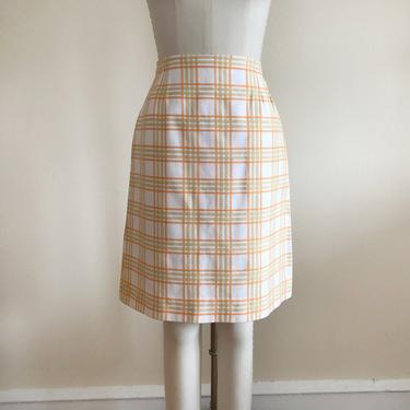 Orange and White Plaid Mini-Skirt - 1970s 