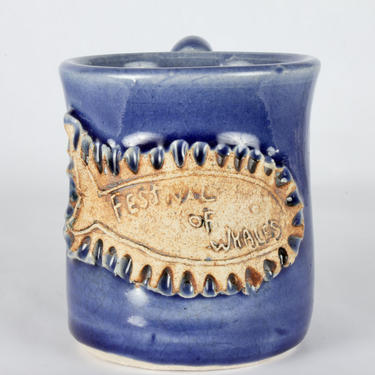 Coffee Mug, Hand Made Coffee Mug, Coffee Cup, Whale Coffee Mug, Vintage Mugs, Coffee Mugs, Mourer, Festival of Whales, Set of 1 