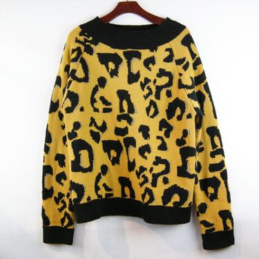 Animal Print  Yellow sweater