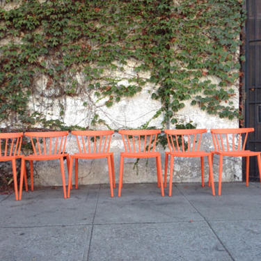 Mid Century Orange modern Cafe chairs