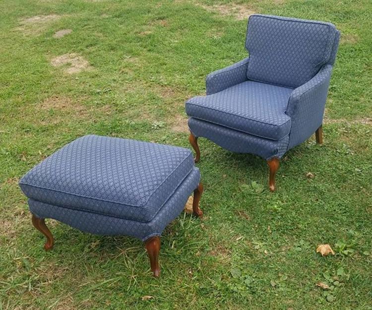 SOLD.                   Chair with Matching Ottoman