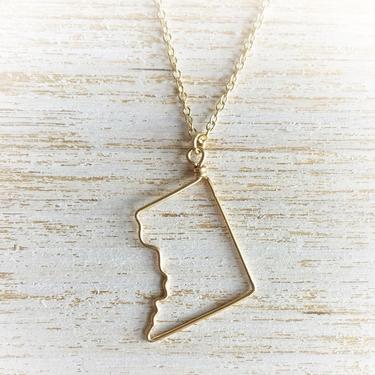 Gift for Her - Washington DC Necklace - DC Necklace - District of Columbia Necklace - Washington Necklace - State Necklace - DC Outline 