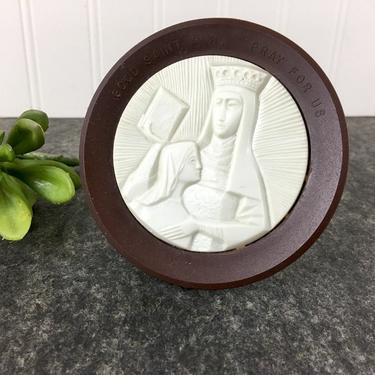 Good Saint Anne Pray for Us plastic art - vintage religious decor 