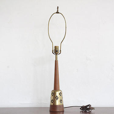 Tony Paul Brass and Walnut Table Lamp