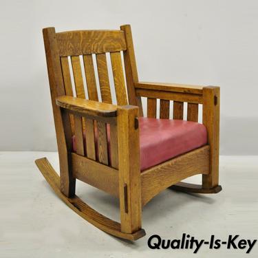 Harden Mission Oak Arts &amp; Crafts Stickley Style Rocking Chair Rocker Armchair