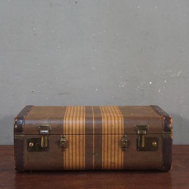 1940s Brown Striped Suitcase – ONLINE ONLY