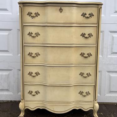 CUSTOMIZABLE French Provincial Highboy Dresser, Chest of Drawers by Bassett, Shabby Chic Dresser, Antique Dresser, Free NYC Delivery 