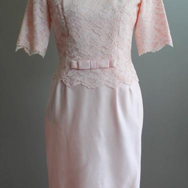 Blush Pink Lace Wiggle Dress - Mother of the Bride - Kentucky Derby - Small - Extra Small- Size 4-6 