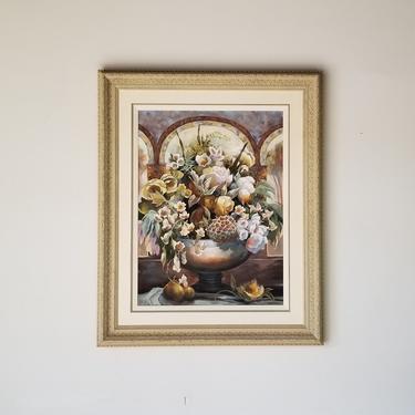 1980s &quot;Sentiment&quot; Elizabeth Horning Still Life Oil Painting, Framed. 