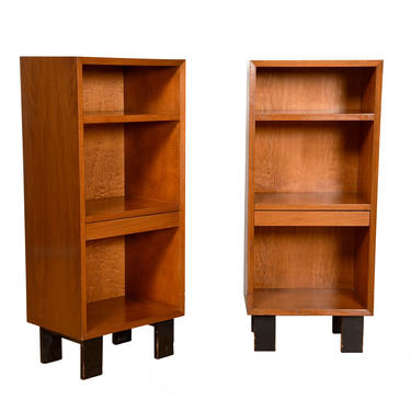 George Nelson Mid Century Tall Nightstand with Pull-Out Shelf