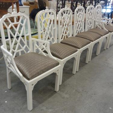 6 Palm Beach Pagoda Chippendale Chairs