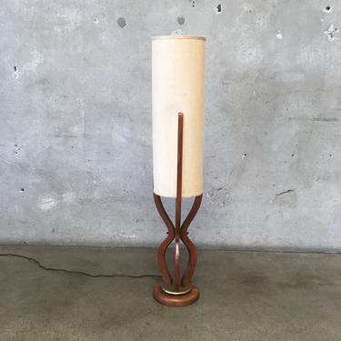 Vintage Mid Century Teak Wood Lamp