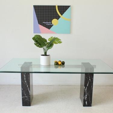 Vintage 1970’s Marble and Chrome Dining Table