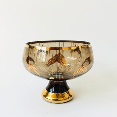 Vintage Murmac Bohemia Glass Fruit Bowl 