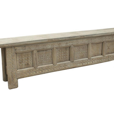 Antique Hand Carved Low Wood Console from Terra Nova Designs 