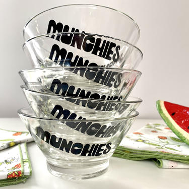 Vintage MCM 1960s Glass Munchies Bowls 