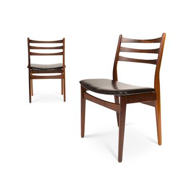 Vintage Danish Mid-Century Rosewood Dining Chairs Set of Two 