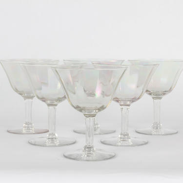 Vintage Glassware, Iridescent Glassware, Wine Glassware, Champagne Glassware, Vintage, Dorothy Thrope, Carnival, Goblets, Wine, Set of 6 