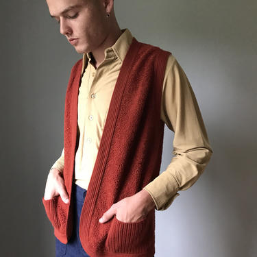 Vintage 70s Rust Sweater Vest 