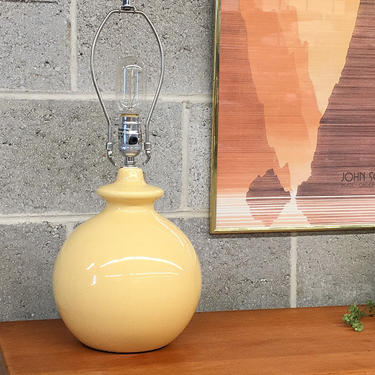 Vintage Table Lamp Retro 1990s Royal Haeger + Yellow + Ceramic + Contemporary Style + Round + Mood Lighting + Home and Table Decor 