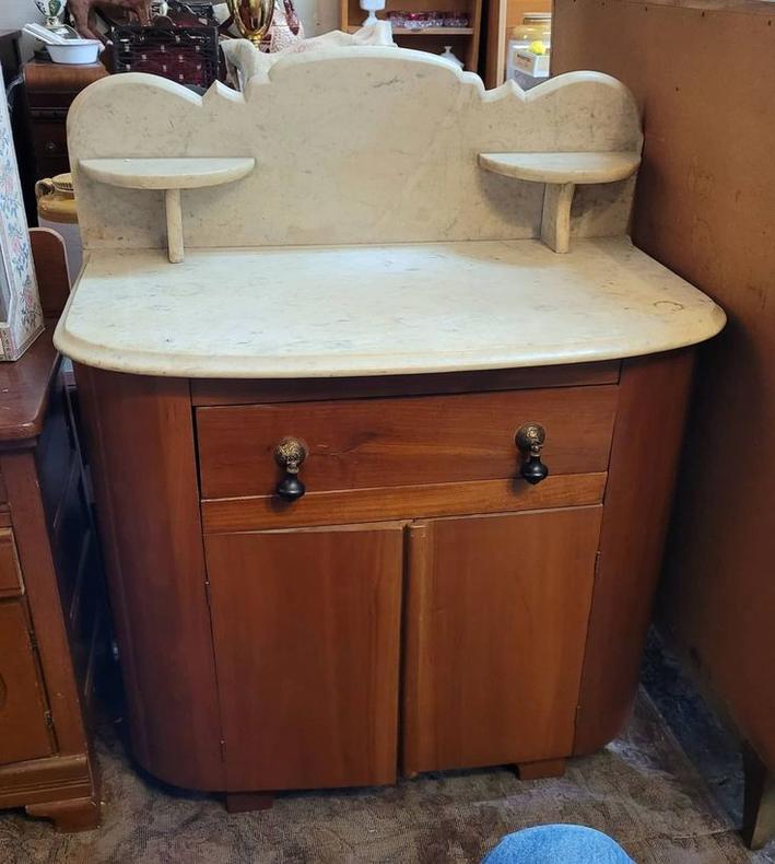 Marble Top Cherry Washstand, 