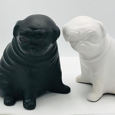 French Bull  Dog Figurines  Black and White - Bookends Heavy 6&quot; 