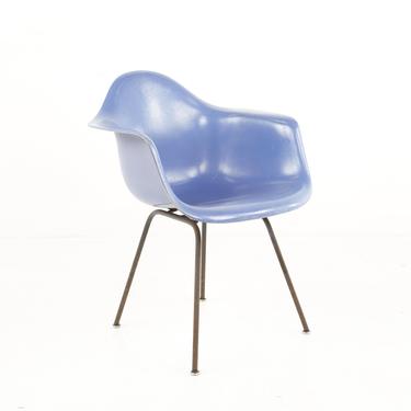 Eames for Herman Miller Mid Century Blue Fiberglass Shell Chair - mcm 