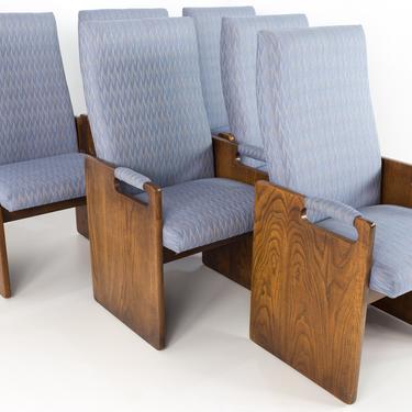 Lane Pueblo Mid Century Brutalist Dining Chairs - Set of 6 - mcm 