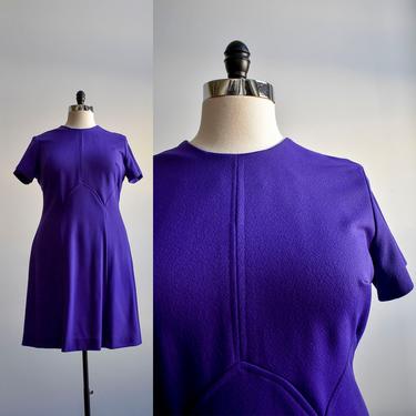 1960s Purple Mod Plus Size Dress 