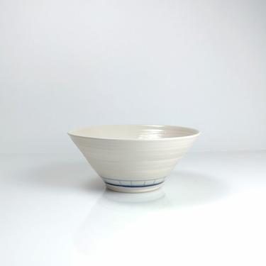 Large Porcelain Bowl / blue line