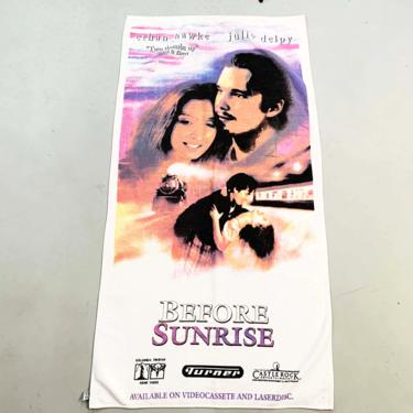Vintage Before Sunrise Promotional Beach Towel Promo Cotton Swimming Pool Ethan Hawke Kitschy Funny Turner Movies Movie Retro Gag Gift 